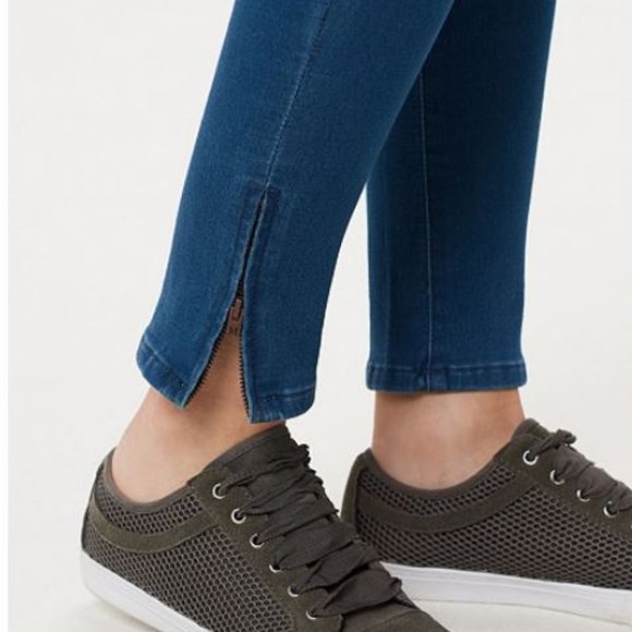 Martha Stewart Petite Knit Denim Ankle Jeans w/ Zipper Detail  10591 - Picture 3 of 3